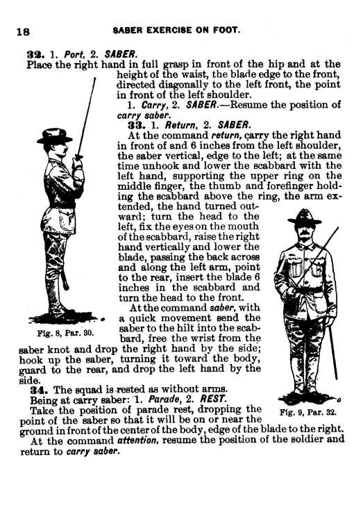 Provisional Regulations for Saber Exercise, 1907