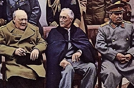 Image of Churchill, Roosevelt, and Stalin at Yalta
