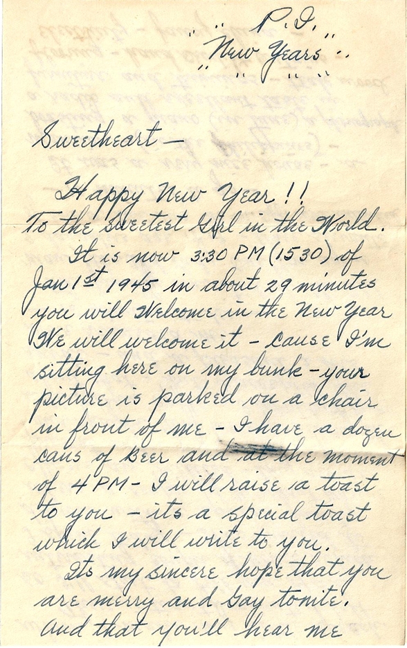 Letter on dinner with an upper class Filipino family: 1 January 1945: Richard (probably Leyte, P.I.) to Elizabeth (Camp Stoneman, CA)