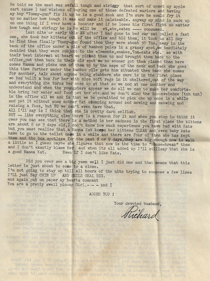 Cockfighting in Manila: 18 March 1945: Richard (Manila, P.I.) to Elizabeth (New York, NY)