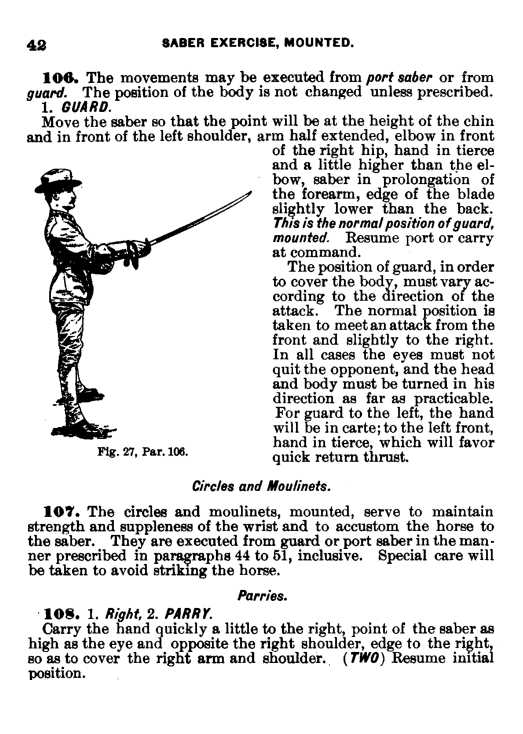 Provisional Regulations for Saber Exercise, 1907